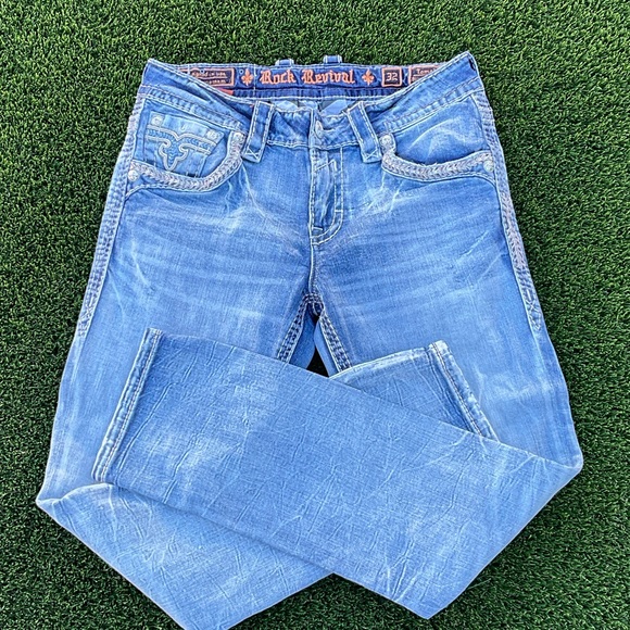 Rock Revival Light Blue Straight Men's Jeans